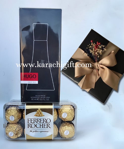 Perfume with chocolates gift